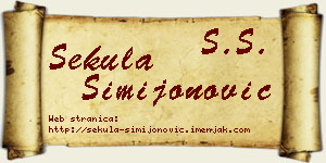 Sekula Simijonović vizit kartica